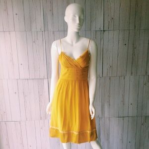 Laundry By Shelli Segal Silk Yellow Sundress